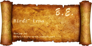 Biró Erna névjegykártya